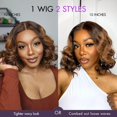 thumbnail image 5 of LUVME 12in Elegant Brown Ombre Loose Wave Minimalist HD Lace Glueless Wig Pre, 5 of 10