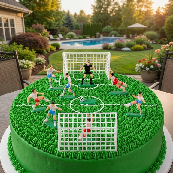 IDEANATEGRATE 1 Set Sports Cake Decorations Football Ornaments for Garden and Living Room