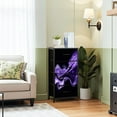 thumbnail image 2 of Dresser for Bedroom with 4 Storage Drawers Marble Blue Ultra Violet Black Abstract Neon Purple Wave Gradient Dressers Chest of Drawers Steel Framed Fabric Closet Organizers for Entryway, 2 of 7