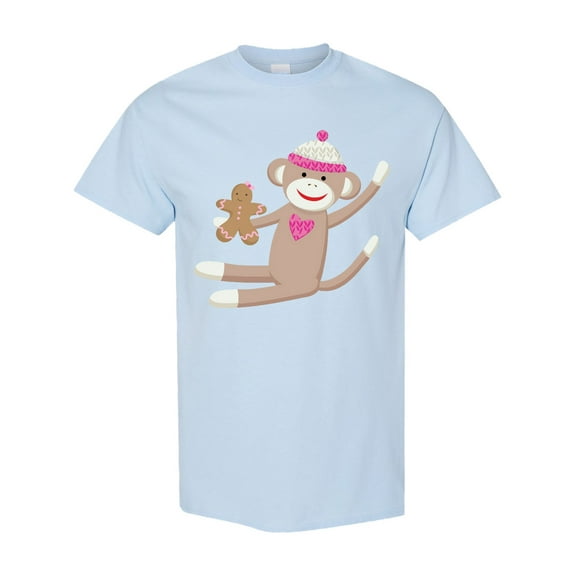 Inktastic Sock Monkey Gingerbread T-Shirt