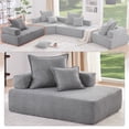thumbnail image 3 of Lounge Frame for Luxury Boucle Floor Couch Set, Oversized Modular U Shaped Sectional Sofa, Convertible Sleeper Couch, Spacious Foam-Filled Sofa Bed for Living Room, Gray, 3 of 9