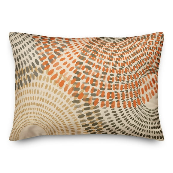 Creative Products Orange and Tan Dash Circles 14x20 Indoor / Outdoor Pillow