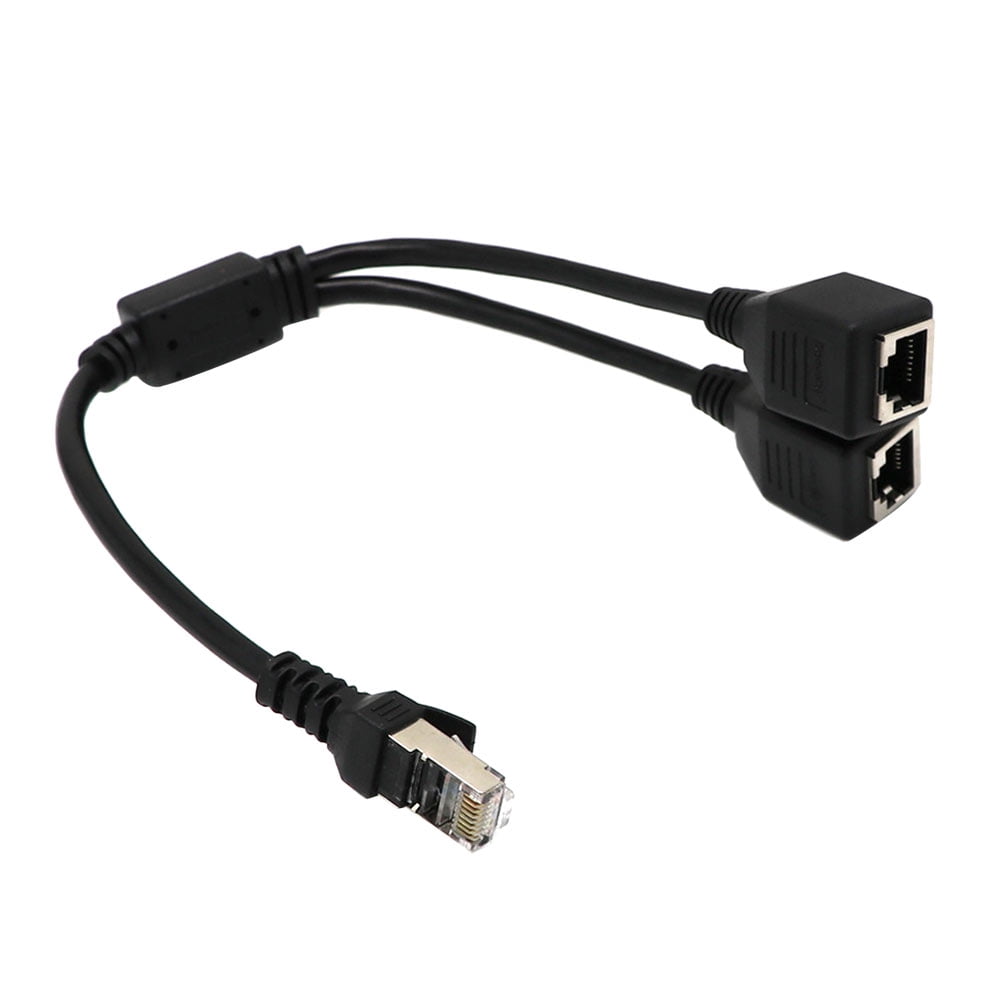 Network Splitter Ethernet Cable 1 to 2 Y Adapter RJ45 CAT5e/6 LAN