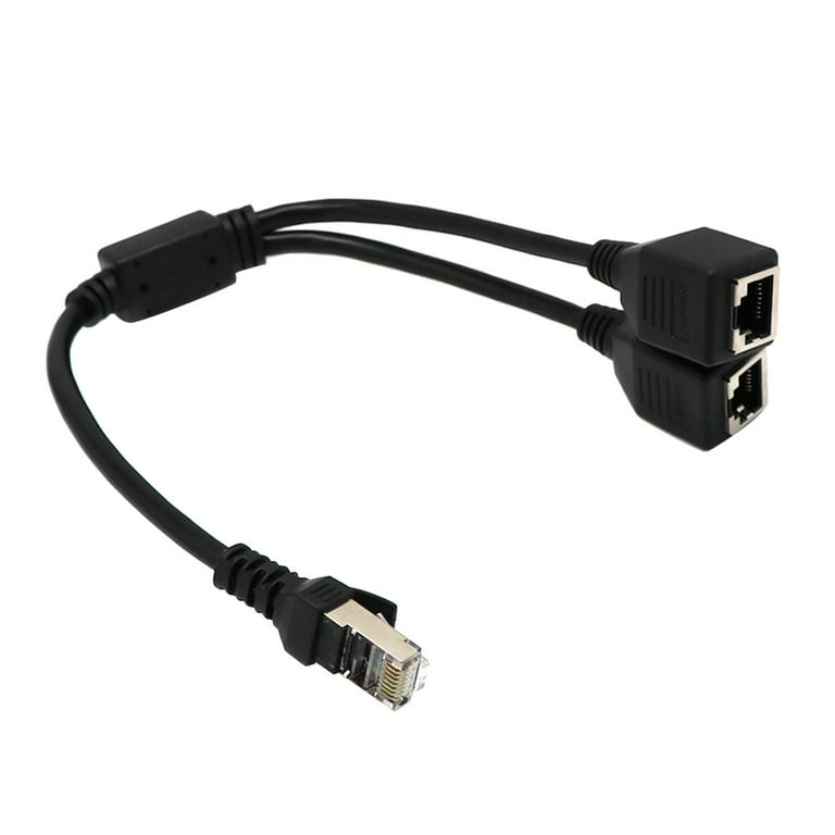 Rj45 Ethernet Y Splitter Adapter Cable 1 To 2 Port Switch Adapter Cord for  Cat 5/Cat 6 Lan Ethernet 
