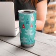thumbnail image 4 of 20oz Tumblers Turquoise Christmas Tree Pattern Stainless Steel Vacuum Insulated Double Wall Travel Tumbler Cups Mug with Lid and Straw,Cleaning Brush for Cold & Hot Drinks, 4 of 7