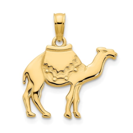 14k Yellow Gold Camel Pendant for Women or Unisex Wear, Desert Caravan Symbol, Middle Eastern Style, Spiritual Ethnic Jewelry, Travel Meaning, Cultural Heritage, Endurance Journey Charm