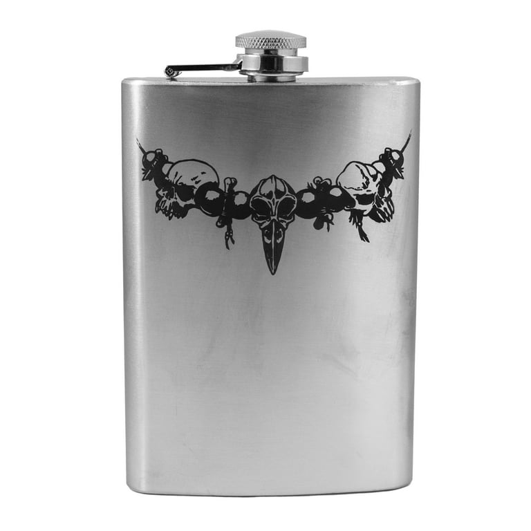 8oz BLACK One Eyed Willie Treasure Map Flask 8oz BLACK One Eyed Willie Treasure Map Flask