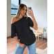 thumbnail image 5 of Camiseta Trendy Queen negra oversize con hombros descubiertos 2XL, 5 of 5