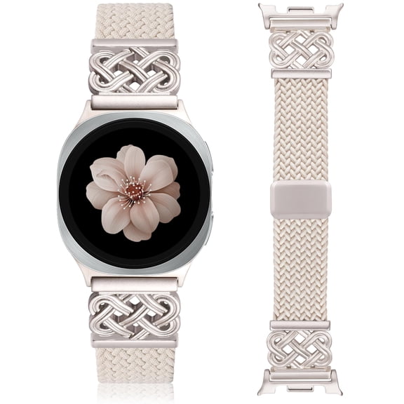 Wearlizer Braided Magnetic Band Compatible with Samsung Galaxy Watch 8 40mm 44mm & Watch 8 Classic 46mm, Celtic Stretchy Nylon Strap Adjustable Elastic Watch Band for Women Men (No for Ultra)