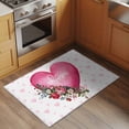 thumbnail image 2 of Entryway Rug 2'x3', Valentines Day Small Rug for Kitchen Bathroom Door Mat Indoor Entrance, Pink Love Hearts Roses Floral Farmhouse Non-Slip Area Rugs Floor Mats Carpet Front Door Rugs, 2 of 8