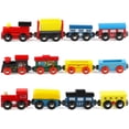 thumbnail image 1 of Juego de tren de madera Joqutoys 12 PCS Juego magnetico de juguetes de tren, 1 of 2