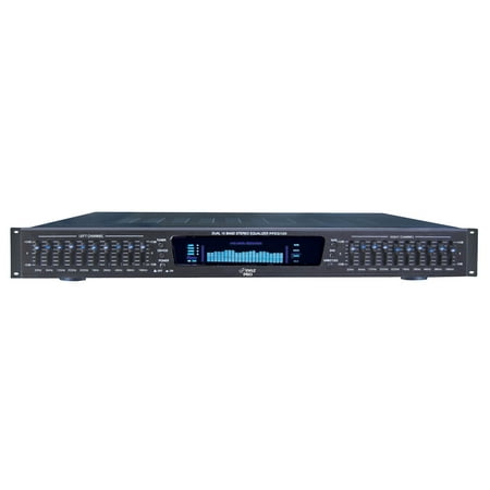 PYLE PPEQ100 - 19'' Rack Mount Dual 10 Band 4 Source Input Stereo Spectrum Graphic (Best Graphic Equalizer Home Stereo)