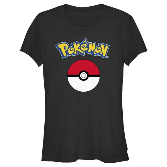 Junior's Pokemon Classic Logo  Graphic Tee Black Medium