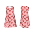 thumbnail image 3 of Bixox Strawberries Print Women's Sleeveless A-Line Dress with Pockets, Casual Knee-Length Tank Dress for Summer-X-Large, 3 of 7