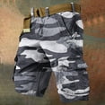 thumbnail image 2 of WTOBBY Men's Camouflage Work Shorts for Summer, Loose Casual Fit, Large Size with Multiple Pockets, 5-Inch Mid-Length, Belt-Free Comfort, Ideal for Outdoor Activities,Gray XL, 2 of 5
