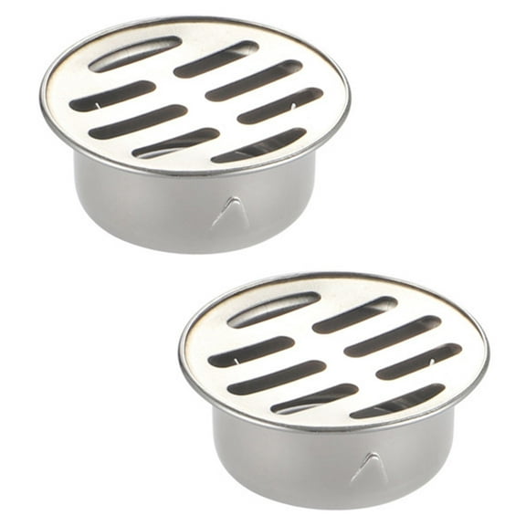 BIBABLYKE 2pcs Sturdy Stainless Steel Round Floor Drain for Shower and Bathroom with Hair Catcher Brush Finish Easy Installion