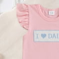 thumbnail image 5 of Kaprioy Girls Summer Outfits Toddler Baby Girl Birthday Outfit Birthday Girl I LOVE DADDY Print Shirt Ruffle Gingham Shorts Cute Summer Clothes, 5 of 7