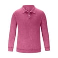 thumbnail image 4 of Timoontee Men's Shirts Loose Fit Long Sleeve Lapel Classic Casual Pullover T-Shirts Lightweight Quick Dry Solid Color T-Shirts Pink XXL, 4 of 6