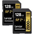 thumbnail image 1 of Lexar Professional 2000x 128GB SDXC UHS-II Memory Card, 300MB/s Read, 260MB/s Write, 2-Pack, 1 of 15