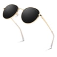 thumbnail image 2 of Sunier Round Polarized Trendy Sunglasses for Women Metal Frame Retro Shades, 2 of 7