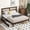 Espresso, variant on Gretop King Size Bed with Rattan Headboard, 2 Drawers, Rubber Wood Bed with Support Slats and Feet