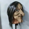 thumbnail image 6 of Halloween Witch Mask with Long Hair and Hat, Scary Latex Face Mask for Adults, Horror Dance Performance Costume Prop (1 Count), 6 of 6