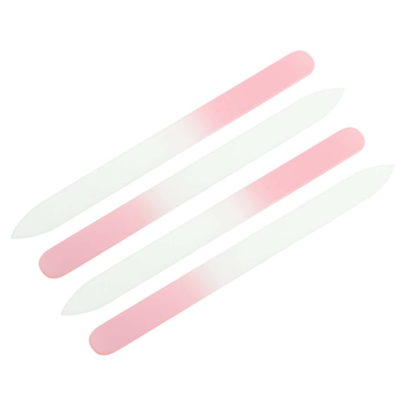 Unique Bargains 4 Pcs Glass Double-sided Multifunctional Nail File Manicure Tool Orange Pink