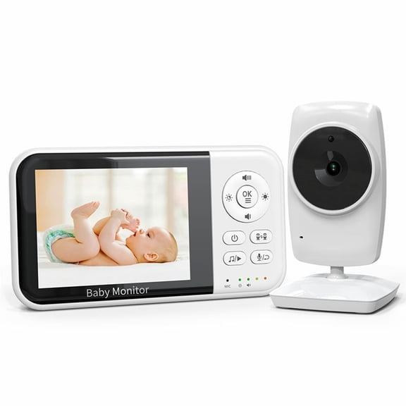 GJX Night Vision baby monitor with Camera and Audio non-wifi video baby monitors with screen, 1000ft, No Wifi, Lullaby, 2.4" LCD