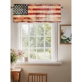 thumbnail image 2 of Retro American Flag Curtain Valances for Windows, Vintage Red Strip Star US Flag Kitchen Valance Window Treatment, Light Filtering Block Curtains for Bathroom/Bedroom/Living Room 42'' x 18'', 2 of 9