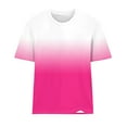 thumbnail image 4 of GaThRRgYP Women's Summer Short Sleeve Tops for Party Wear,Womens Fashion Print Short Sleeve Out Blouse Round Neck T-Shirt Hot Pink S, 4 of 5