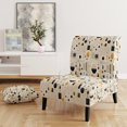 thumbnail image 2 of Designart "Zen In Monochrome I" Beige Geometric Upholstered Accent Chair - Modern Arm Chair For Bedroom, 2 of 7
