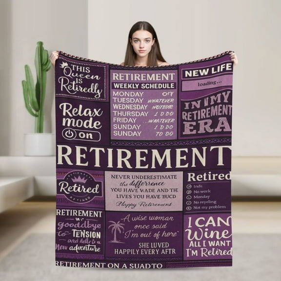 Retirement Gift for Woman, Retirement Blanket, Retired Gifts for Women, Retirement Gifts for Women, Goodbye Going Away Farewell Gifts for Coworkers Women Leaving 50x40