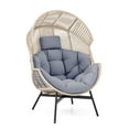 thumbnail image 1 of Costway Oversized Egg Style Chair with Cushions & Headrest Heavy-Duty Metal Frame for Yard Grey, 1 of 10