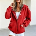 thumbnail image 2 of Womens Hoodie Red Women's Extended Length Zip Hoodie Lightweight Transitional Jacket Womens Sweatshirt S, 2 of 6