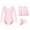 Ballet Pink(Adjustable Tie), variant on Stelle 3 Piece Ballet Leotard Long Sleeve Outfit Dress Set with Tie up Chiffon Skirt Tights Ballerina Dance Combo for Toddler Girls,Black,4T