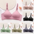 thumbnail image 2 of Gswybco Wireless Bras for Women Solid Color Embroidered Glossy Bras Backless Seamless Push Up Daily Bras Comfortable Strappy Adjustable Strap Wrap Bras, 2 of 4