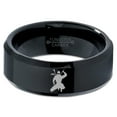 thumbnail image 2 of Tungsten Ninja Samuri Sword Martial Arts Band Ring 8mm Men Women Comfort Fit Black Beveled Edge Polished, 2 of 4