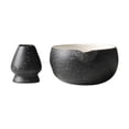 thumbnail image 1 of Elodie Ceramic Matcha Bowl with Whisk Holder Portable for Tabletop Tea Room Kitchen black, 1 of 8