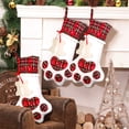 thumbnail image 1 of Calcetín navideño para perro mascota, calcetín navideño colgante con pata grande para decoraciones navideñas, 18 x 11 pulgadas, 1 of 7
