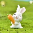 thumbnail image 5 of Adornos de conejo, decoración de figuras de jardín de conejos elegantes, decoración de mesa de conejito de Pascua de resina, adornos para primavera o hogar, 7 piezas ER, 5 of 5