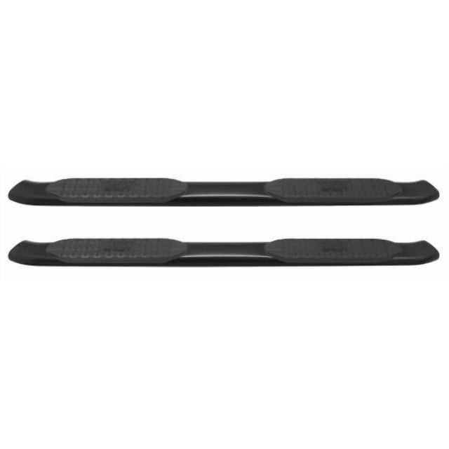 Westin Automotive Nerf Bar 21-53725 PRO TRAXX; With Step Pads; 5 Inch Oval Bent; Powder Coated; Black; Steel; With Welded End Caps; Rocker Panel Mount