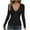 #H-Black, variant on ZHYou Women's Long Sleeve Tops Cute Solid Color Casual Hollow Out Blouses V-Neck Top T-shirts