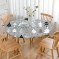 thumbnail image 3 of Gray Christmas Tree Pattern Round Fitted Tablecloth with Elastic Edge,Dining Table Cover Waterproof,Outdoor Round Tablecloth for Camping,Dining,Indoor and Outdoor, 3 of 7