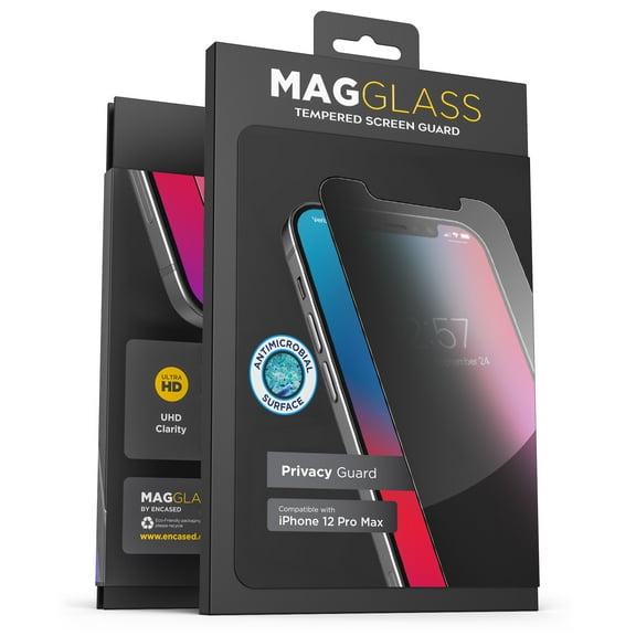 Magglass Apple iPhone 12 Pro Max Privacy Screen - Spy Fingerprint Tempered Glass Display Guard (Case Compatible)