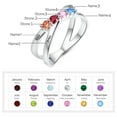 thumbnail image 5 of Personalized 925 Sterling Silver Ring for Women with 4 Round Cut Birthstone Couple Anniversary Promise Double Twisted Stacking Ring, 5 of 5