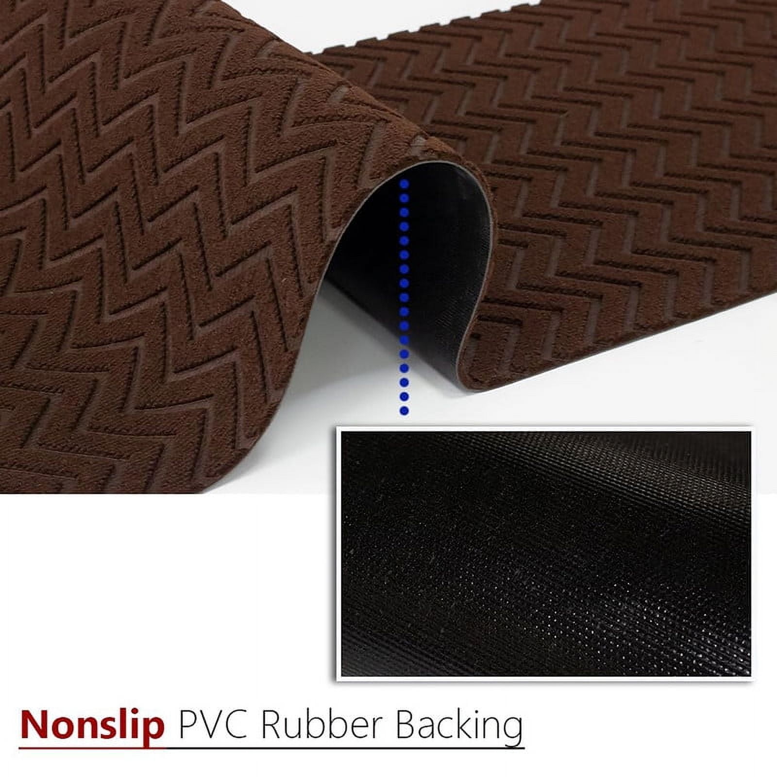 Goasis Lawn 4' x 18' Brown Runner Rug Indoor Non Slip Carpet for Entryway Kitchen Laundry Garage
