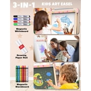 Joyooss Art Easel for Kids Easel for Toddlers,Adjustable Standing Wooden Easels Kids Whiteboard & Chalk Board Kids Dry Erase Board,Art Easel for Kids Easel for Toddlers 2-4 Years