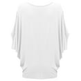 thumbnail image 2 of Made by Johnny Women's Scoop Neck Half Sleeve Batwing Dolman Top L WHITE, 2 of 6
