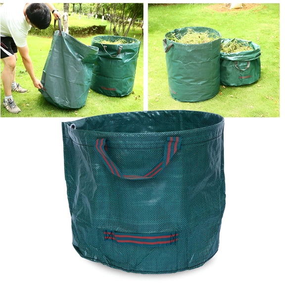 LAMIRO yard waste bag 60L Reusable Garden Leaf Bags - Heavy Duty Grow Bags(17.72X14.96X0.04Inches)