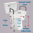InnoEdge Medical Height Adjustable Raised Toilet Seat Riser with Legs